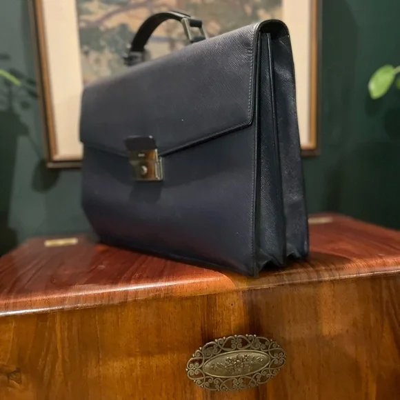 2012 excellent condition PRADA Baltic Blue Briefcase - Picture 3 of 5